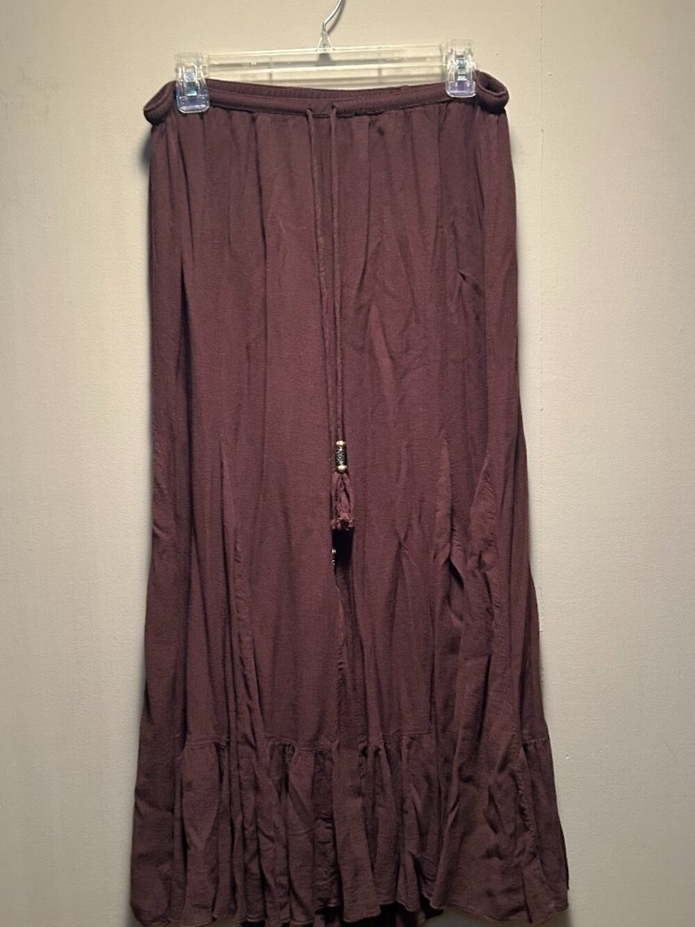 Roz & Ali Chocolate Brown Peasant Skirt Size L